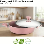 ARZU ÇELİK 7 Parça Granit Set Çelik Kapak - Pembe thumbnail 4