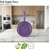 ARZU ÇELİK 28 Cm Granit Tek Saplı Tava - Violet thumbnail 2