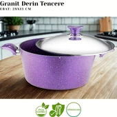 ARZU ÇELİK 12 Parça Granit Set Çelik Kapak - Violet thumbnail 2