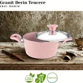 ARZU ÇELİK 10 Parça Granit Set Çelik Kapak - Pembe thumbnail 5
