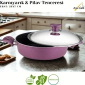ARZU ÇELİK 7 Parça Granit Set Çelik Kapak - Mürdüm thumbnail 4
