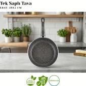 ARZU ÇELİK 28 Cm Granit Tek Saplı Tava - Siyah thumbnail 2