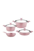 ARZU ÇELİK 7 Parça Granit Set Çelik Kapak - Pembe thumbnail 6