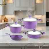 ARZU ÇELİK 7 Parça Granit Set Çelik Kapak - Violet thumbnail 1