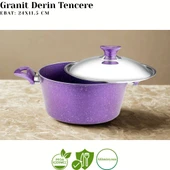 ARZU ÇELİK 9 Parça Granit Set Çelik Kapak - Violet thumbnail 4
