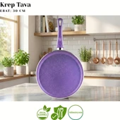 ARZU ÇELİK 30 Cm Granit Krep Tavası - Violet thumbnail 2