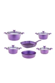 ARZU ÇELİK 10 Parça Granit Set Cam Kapak - Violet thumbnail 8