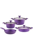 ARZU ÇELİK 7 Parça Granit Set Cam Kapak - Violet thumbnail 6