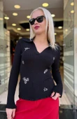 POLO YAKA TAŞ İŞLEMELİ TRİKO thumbnail 4