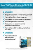 Zade Vital D3+K2 Vitamini 30 Kapsül thumbnail 7
