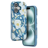 iPhone 16 Flower Series Magsafe Kapak - Mavi thumbnail 1