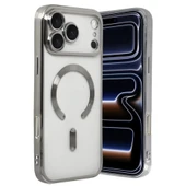 iPhone 17 Pro Max Kross Magneticsafe Kapak - Gümüş thumbnail 1