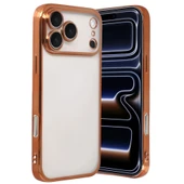 iPhone 17 Pro Max Kamera Korumalı Lensli Silikon - Turuncu thumbnail 1