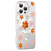 iPhone 16 Pro Floral Magsafe Kapak - Turuncu thumbnail 1