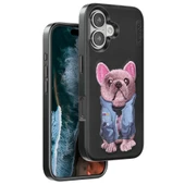 iPhone 16 Cute Desenli Kapak - Siyah thumbnail 1