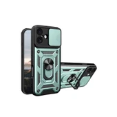 iPhone 17 Pars Lens Yüzüklü Silikon - Yeşil thumbnail 1