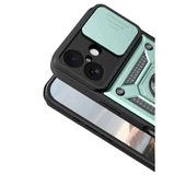 iPhone 17 Pars Lens Yüzüklü Silikon - Yeşil thumbnail 3