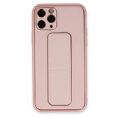 iPhone 11 Pro Kılıf Coco Deri Standlı Kapak - Pembe thumbnail 1