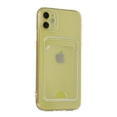 iPhone 11 Kılıf Kart Şeffaf Silikon - Şeffaf thumbnail 3
