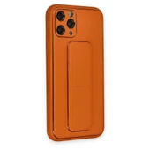 iPhone 11 Pro Kılıf Coco Deri Standlı Kapak - Turuncu thumbnail 2