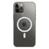 iPhone 12 Pro Max Kılıf Magneticsafe Şeffaf Silikon - Şeffaf thumbnail 1