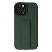 iPhone 12 Pro Max Kılıf Mega Standlı Silikon - Yeşil thumbnail 1