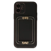 iPhone 12 Kılıf Coco Elit Kapak - Siyah thumbnail 1