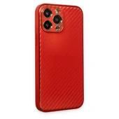 iPhone 13 Pro Kılıf Coco Karbon Silikon - Kırmızı thumbnail 3
