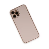 iPhone 12 Pro Max Kılıf Coco Deri Silikon Kapak - Pudra thumbnail 3