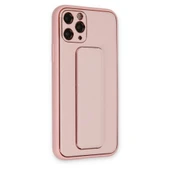 iPhone 11 Pro Kılıf Coco Deri Standlı Kapak - Pembe thumbnail 2