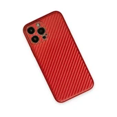 iPhone 13 Pro Kılıf Coco Karbon Silikon - Kırmızı thumbnail 2