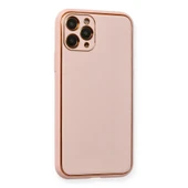 iPhone 11 Pro Kılıf Coco Deri Silikon Kapak - Pembe thumbnail 2