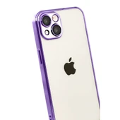 iPhone 15 Kamera Korumalı Lensli Silikon - Mor thumbnail 3