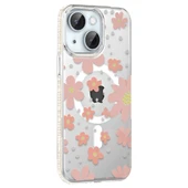 iPhone 14 Floral Magsafe Kapak - Pembe thumbnail 1