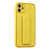 iPhone 12 Kılıf Coco Deri Standlı Kapak - Sarı thumbnail 2
