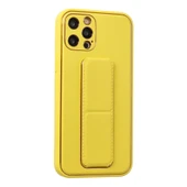 iPhone 12 Pro Kılıf Coco Deri Standlı Kapak - Sarı thumbnail 2