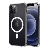iPhone 12 Kılıf Magneticsafe Şeffaf Silikon - Şeffaf thumbnail 1