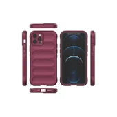 iPhone 12 Pro Kılıf Optimum Silikon - Bordo thumbnail 3