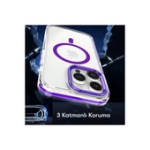 iPhone 15 Pro Max Bella Magsafe Kapak - Derin Mor thumbnail 5