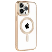 iPhone 14 Pro Kılıf Kronos Magsafe Kapak - Gold thumbnail 2