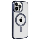 iPhone 15 Pro Kılıf Kronos Magsafe Kapak - Lacivert thumbnail 2