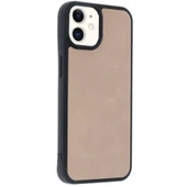 iPhone 11 Kılıf Aras Deri Kapak - Pudra thumbnail 2