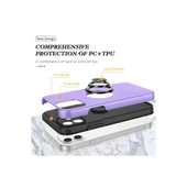 iPhone 12 Kılıf Elit Yüzüklü Kapak - Mor thumbnail 4
