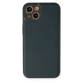 iPhone 14 Plus Kılıf Coco Deri Silikon Kapak - Yeşil thumbnail 1