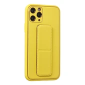 iPhone 11 Pro Kılıf Coco Deri Standlı Kapak - Sarı thumbnail 2