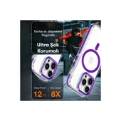 iPhone 15 Pro Max Bella Magsafe Kapak - Derin Mor thumbnail 6