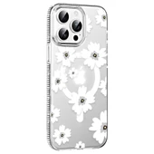 iPhone 15 Pro Max Floral Magsafe Kapak - Beyaz thumbnail 1