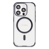 iPhone 15 Pro Hilton Magsafe Kapak - Lacivert thumbnail 1