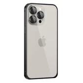 iPhone 15 Pro Max Metal Bumper Mat Kapak - Siyah thumbnail 1