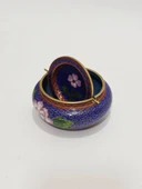 Antika Cloisonne Devrilen Kapaklı Pirinç Küllük 024 thumbnail 2